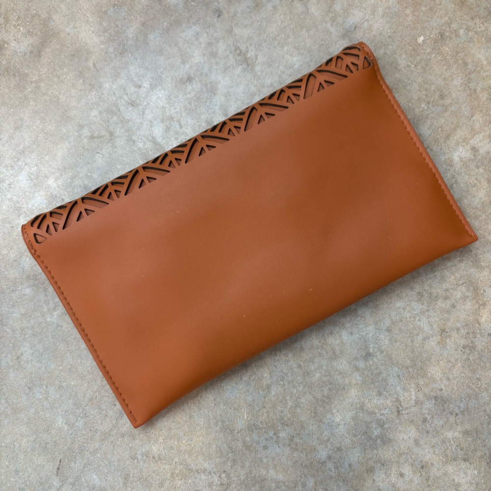 Francesca’s Clutch or Crossbody Bundle – White Beaded + Brown Cutout (Set of 2) - Picture 5 of 11